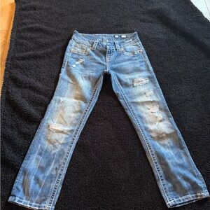 Miss Me Distressed Blue Ankle Jeans